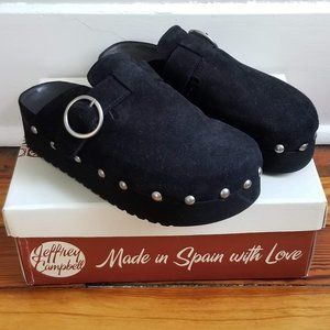 Jeffery Campbell Osha Black Suede Platform Clog